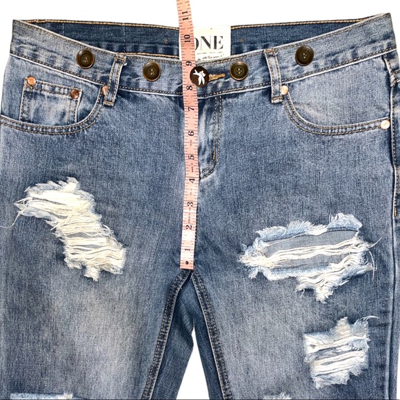ONE TEASPOON Awesome Baggies Destroyed Low Jeans Size 27 - Picture 8 of 16